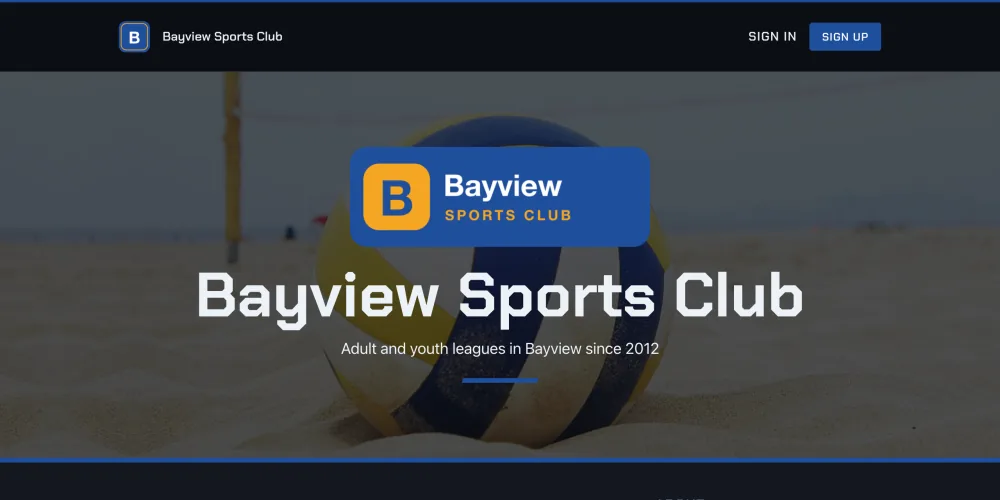 The club's homepage in the Arena style