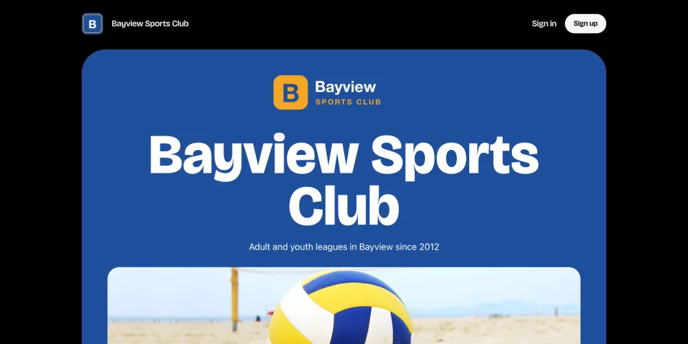 The club's homepage in the Blackout style