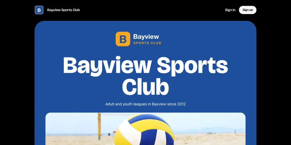 The club's homepage in the Blackout style