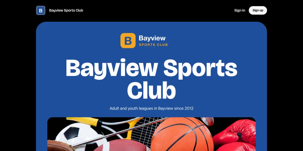 The club's homepage in the Blackout style